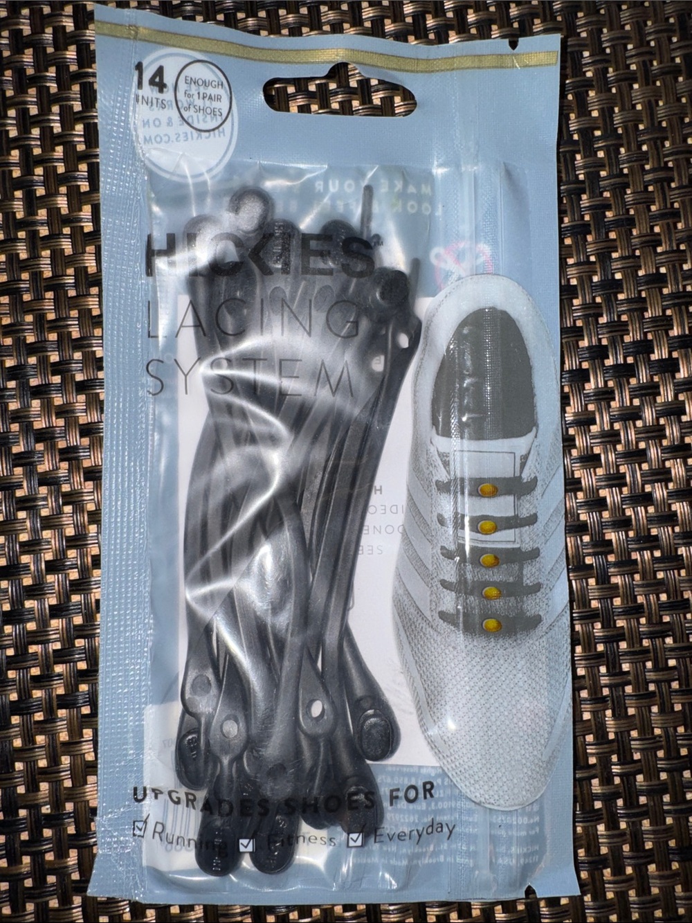 Men's Black Elastic No-Tie Lacing System - Pack of 14